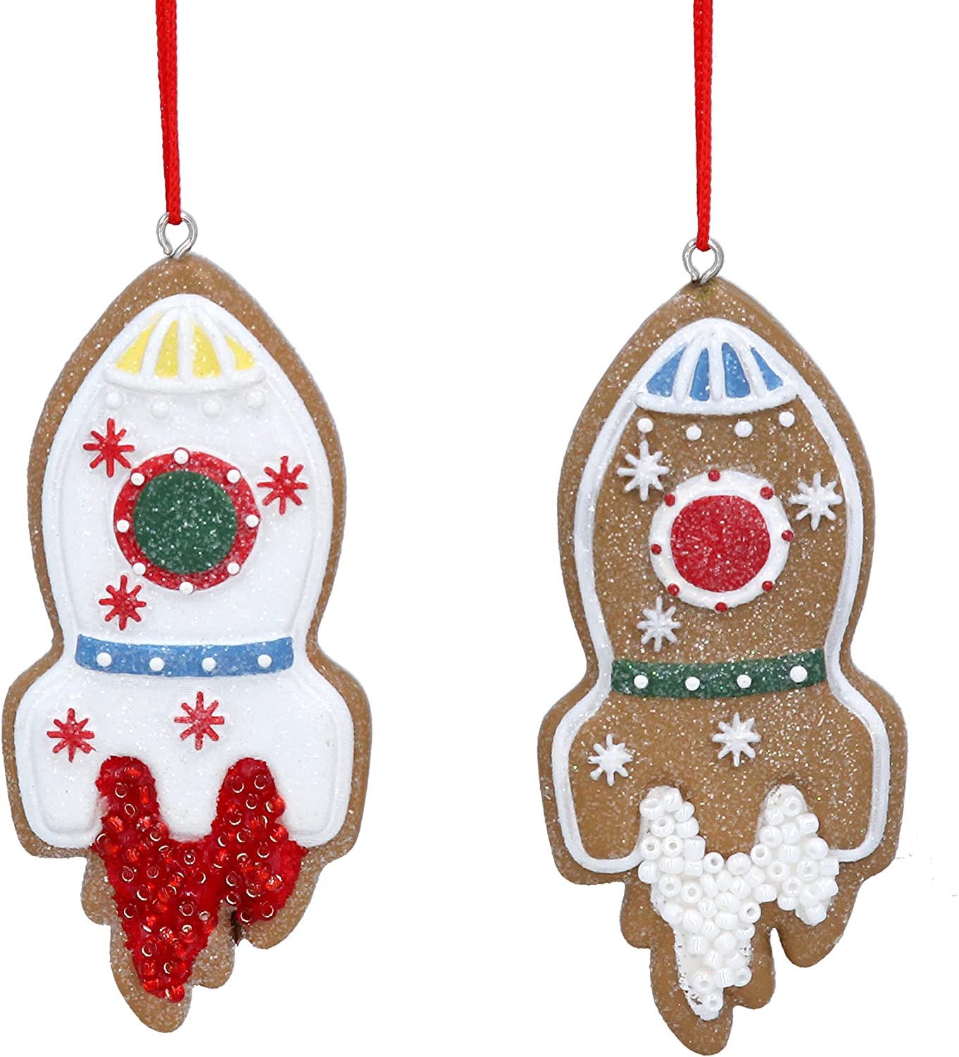 Gingerbread Themed Rocket Christmas Tree Decorations